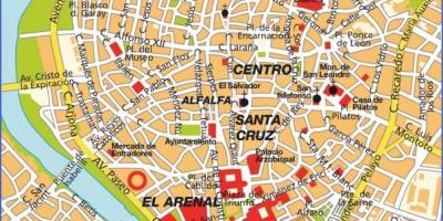 Seville سپین کے نقشے سیاحوں کی دلچسپی