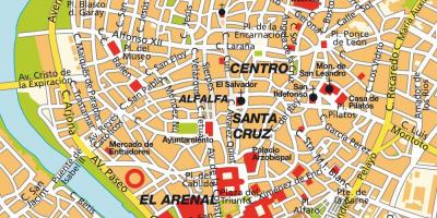 نقشہ کے Seville سپین کے شہر کے مرکز