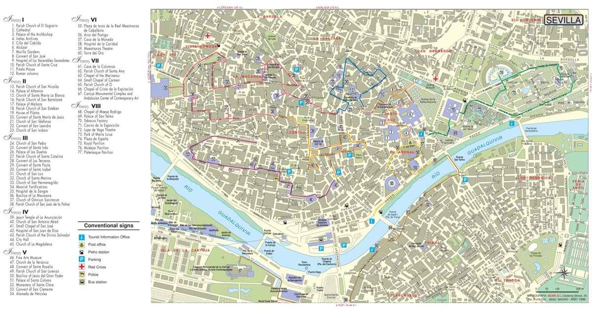 barrio سانتا کروز Seville نقشہ