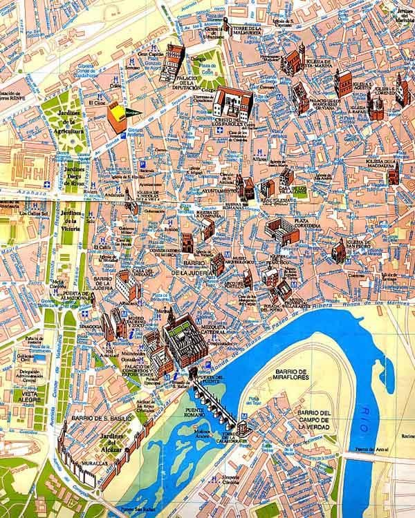 نقشہ Seville کے چلنے کے دورے کے