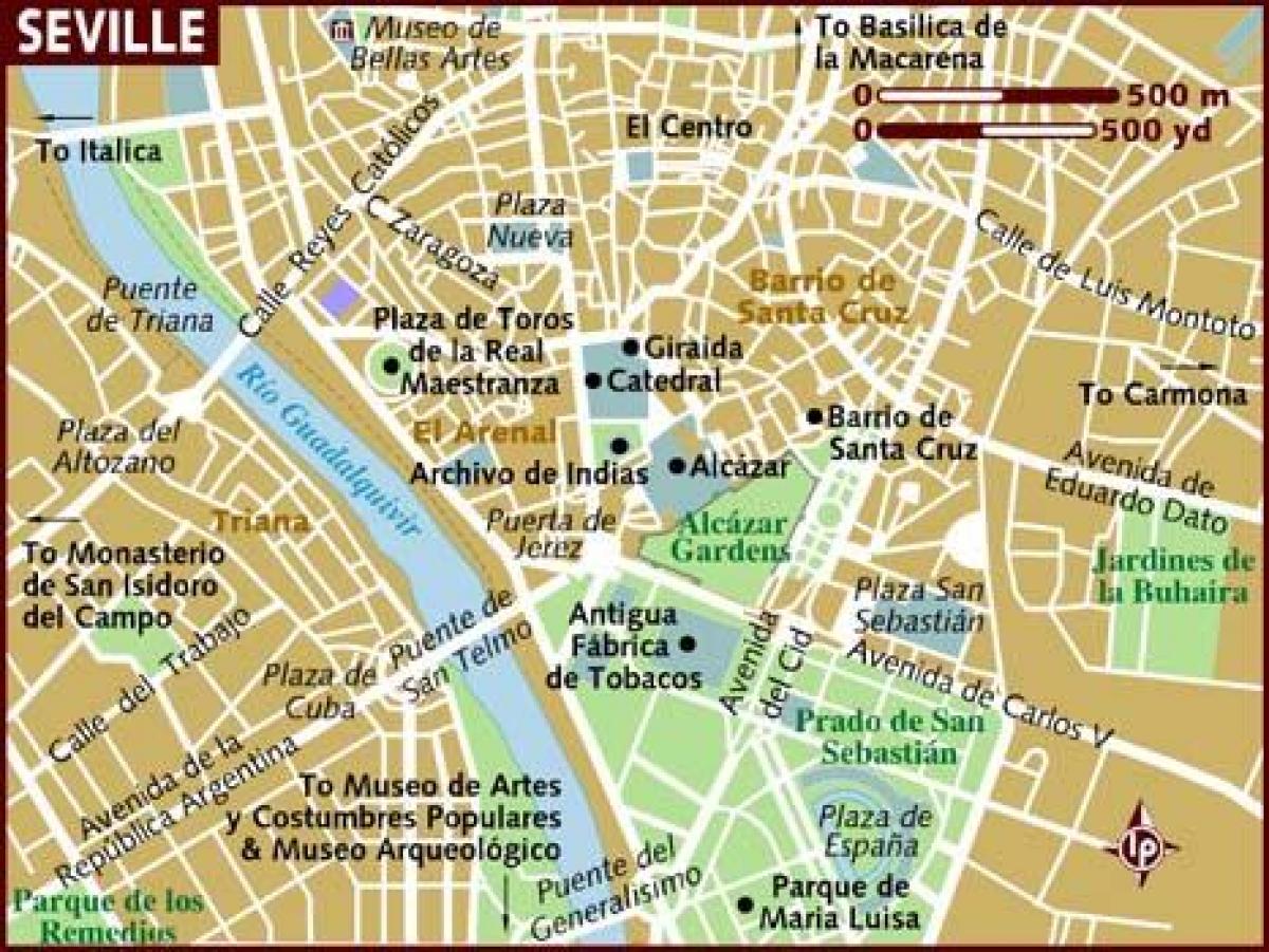 نقشہ Seville کے محلوں