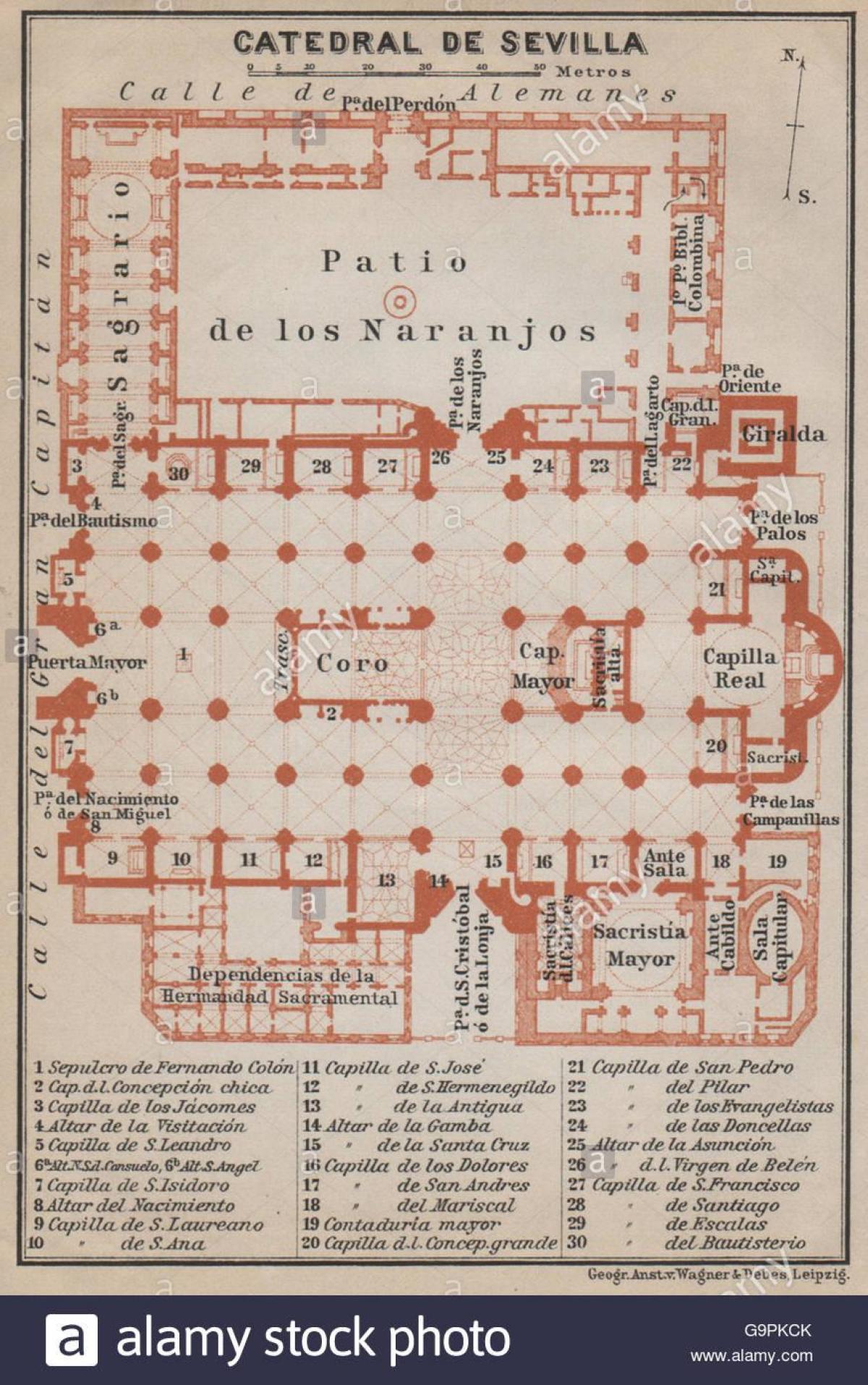 نقشہ Seville کے گرجا