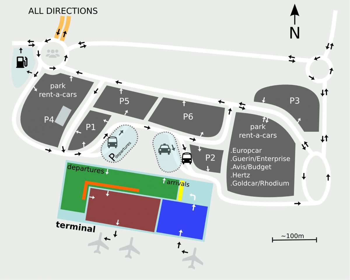 سیویلا ہوائی اڈے کا نقشہ