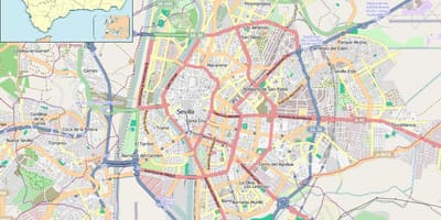 نقشہ کے Seville سپین محلوں