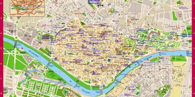 نقشہ Seville کے علاقے